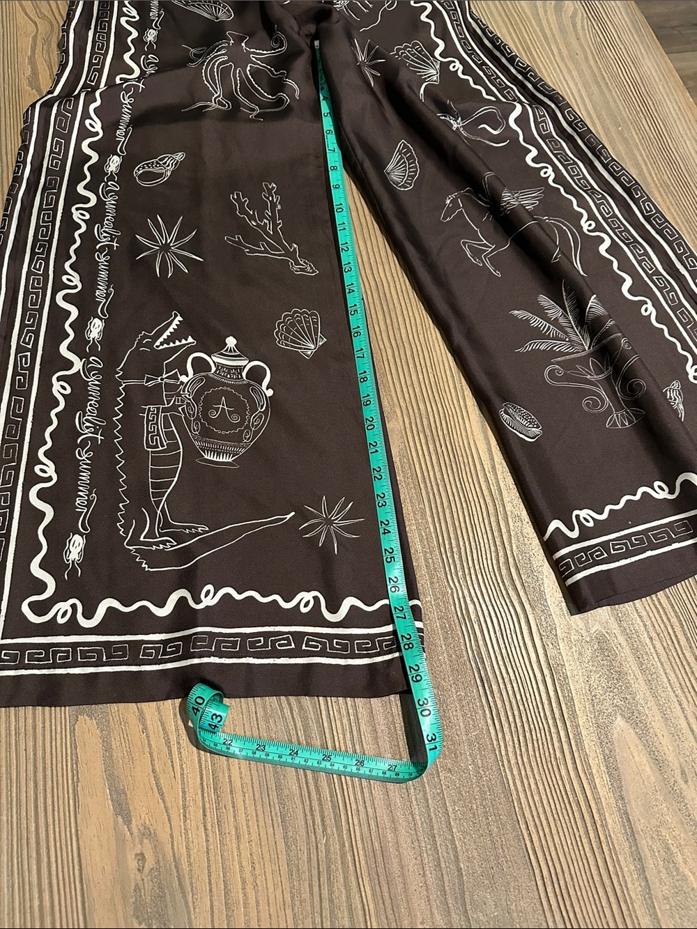 ALÉMAIS Brown Silk Printed Wide Leg Pants Size US 2 - Picture 12 of 14
